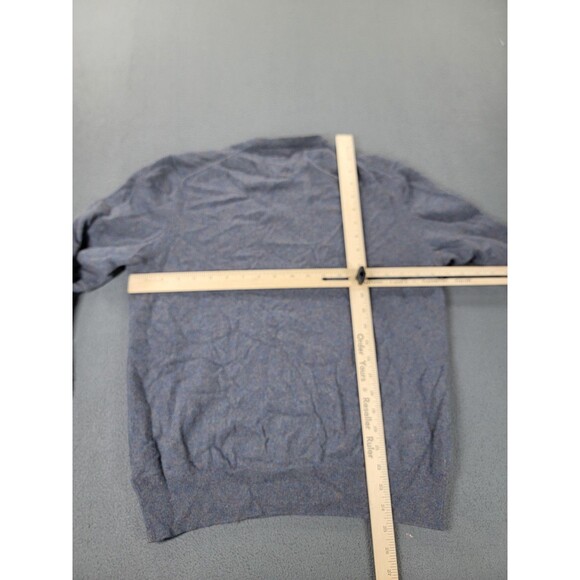 Black Brown 1826 Sweater Mens Large Blue Gray 100% Cashmere Crewneck Pullover - Picture 7 of 10
